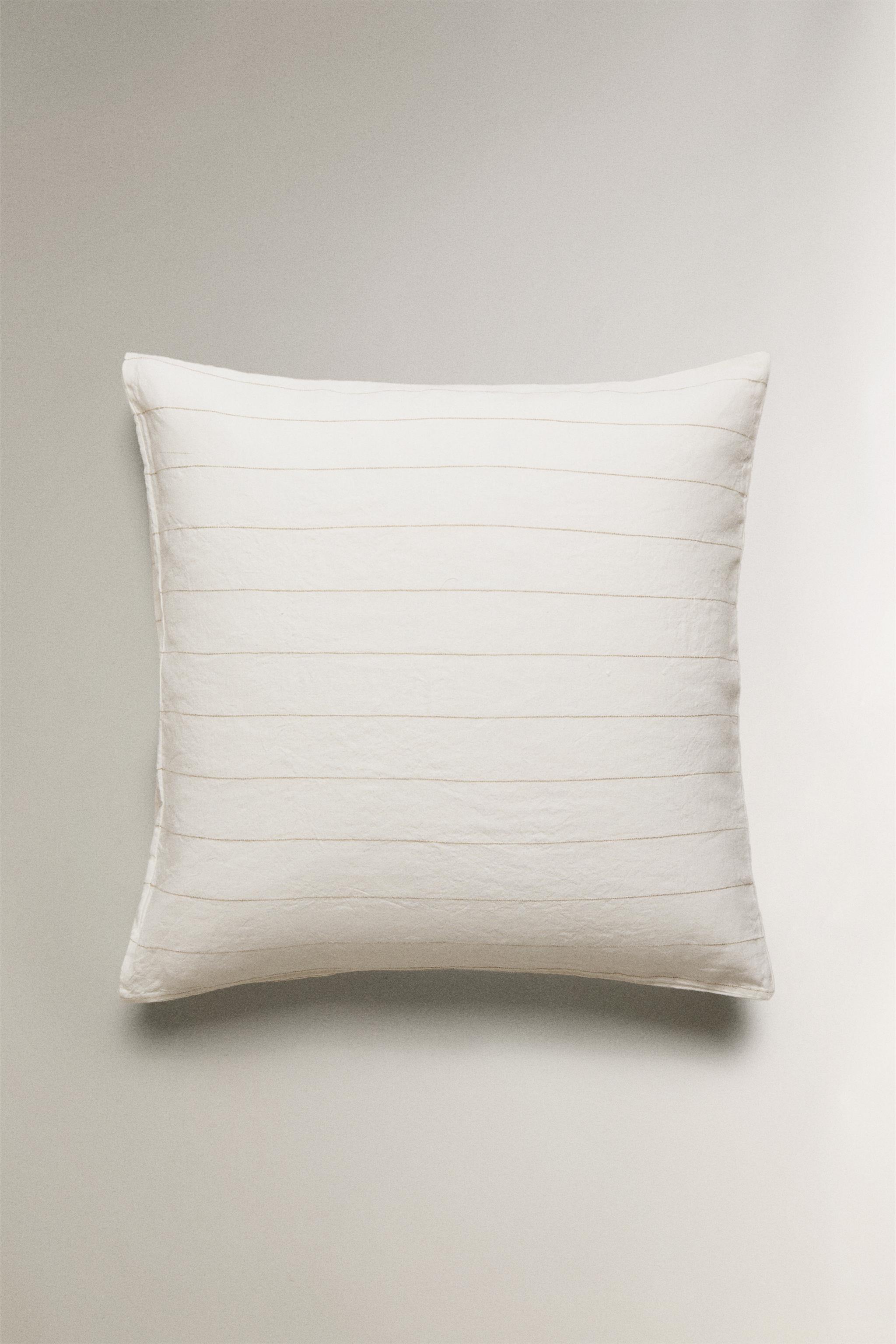 STRIPED COTTON LINEN PILLOWCASE